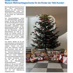Wunsch-Weihnachtsgeschenke für die Kinder der Tafel-Kunden 2025